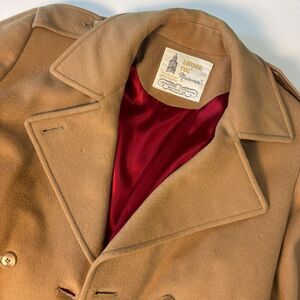 Vintage London Fog Long Wool Trench Coat Womens 14 Reg Belted Double Breasted